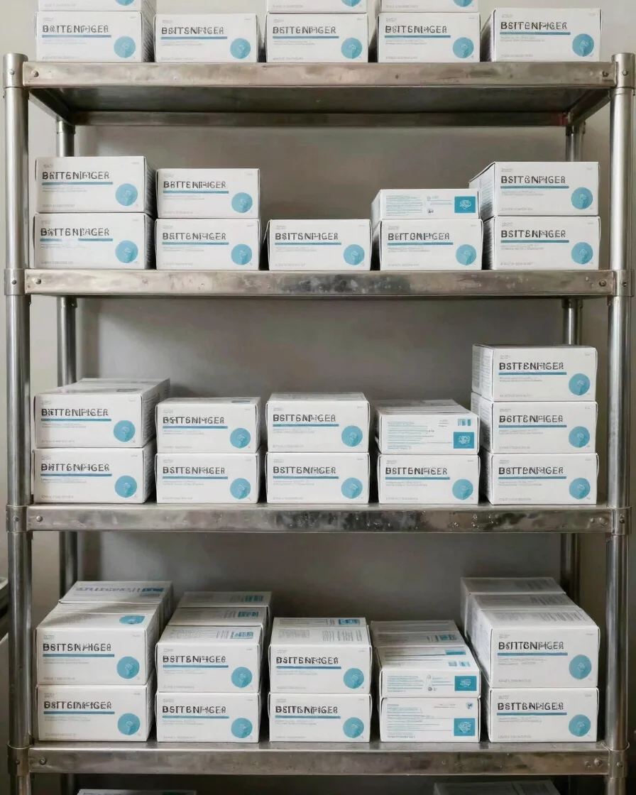 Clean editorial photograph of organized boxes of medical consumab