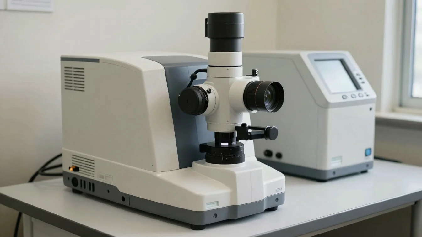 Precise close-up of medical diagnostic equipment on a clean bench
